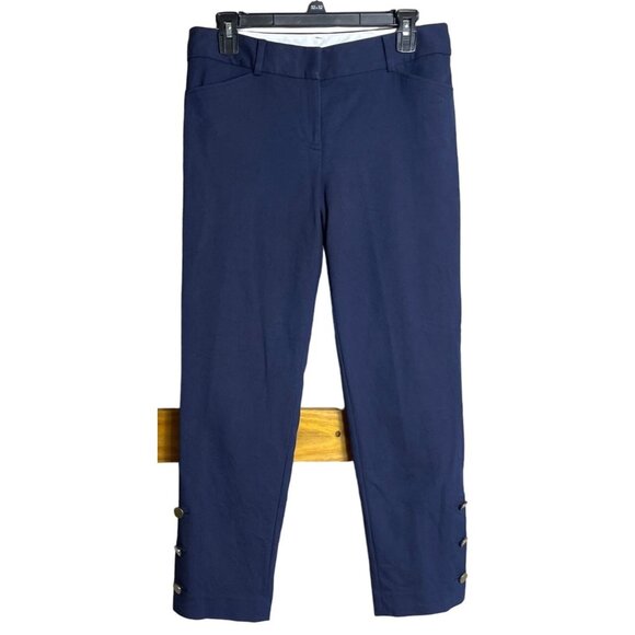 Talbots Hampshire Ankle Pants Blue Capri Chinos Classic Career Basic Womens 6P - Picture 1 of 7